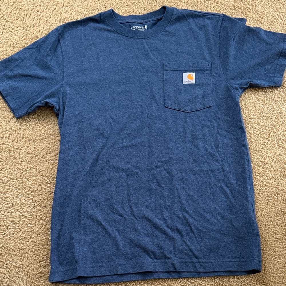 Carhartt Navy Crew Neck Tee with Pocket